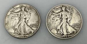 lot 181 image: 1942 90% Silver Walking Liberty Silver Half Dollars