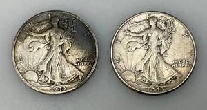 lot 182 image: 1943 90% Silver Walking Liberty Silver Half Dollars