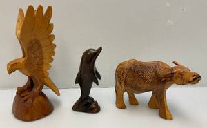 lot 212 image: Misc. Wood hand Carved Items Including Eagle And More