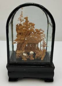 lot 216 image: Vintage Collectible Chinese Corkwood Carved Diorama Display Ornament 6 12 x 4 x 3