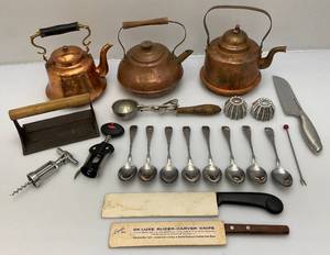 lot 228 image: Misc. Copper Tea Pots