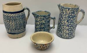 lot 232 image: Misc. Vintage Spongware Pottery Pieces