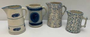 lot 233 image: Misc. Vintage Spongware Pottery Pieces