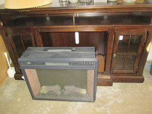 lot 560 image: Dark tone Wood entertainment consol...