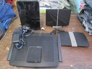 lot 631 image: 4-assorted wi-fi routers that are s...