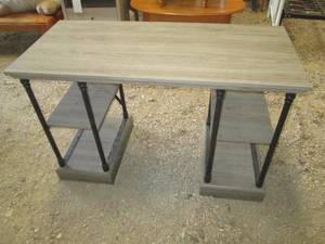 lot 525 image: Modern style simple desk with metal...