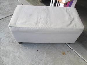 lot 533 image: Canvas covered storage bench approx...