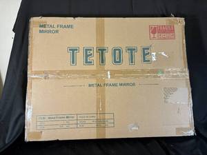 lot 53 image: Tetote Metal Frame Wall Mirror, Black, 110x76 cm