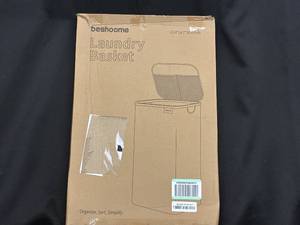 lot 18 image: Beshoome Laundry Basket, 22.4x14.7x26.4 Inch, New in Box