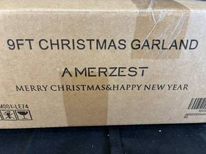 lot 30 image: Amerzest 9ft Christmas Garland, New in Box