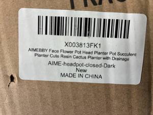 lot 37 image: AIMEBBY Face Flower Pot Resin Head Planter with Drainage