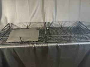 lot 48 image: Metal Garden Bed Frame, Black Wire Construction