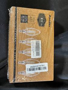 lot 57 image: Ascher 4W E12 LED C35 Decorative Light Bulbs, 400 Lumens, Warm White