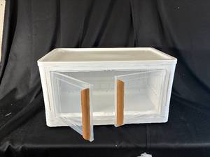 lot 62 image: Lot of Plastic Storage Bins with Doors - New in Box