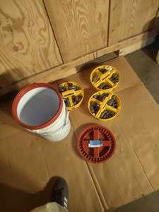 lot 74 image: Bucket with Plumbing fittings