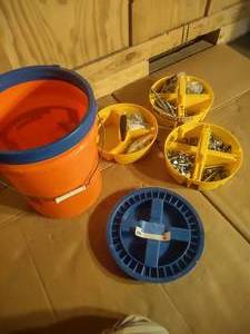 lot 78 image: Bucket with Bolts and Washers and Hardware
