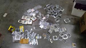 lot 157 image: Miscellaneous electrical face paltes and componenets