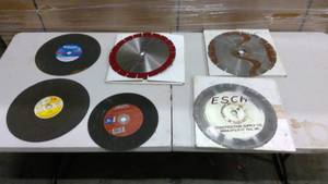 lot 383 image: Concrete saw blades, grinding wheels