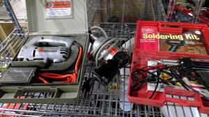 lot 511 image: Jig saw, drill, soldering iron