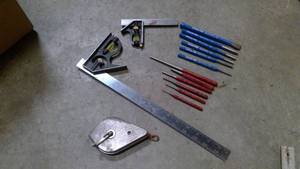 lot 548 image: Punches measure items chalk line