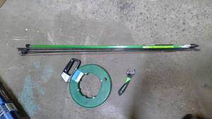 lot 630 image: Greenlee fishing sticks, fishing tape, assorted wire pulling drill bits