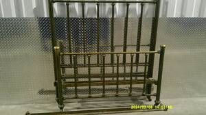 lot 16 image: Brass and Steel Metal Bed