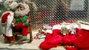 lot 42 image: Stockings & Santa Decoration