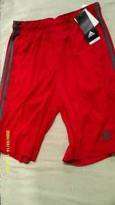 lot 64 image: 3 Adidas Small Red Shorts $75 MSRP