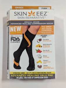 lot 18 image: Skineez Medical Grade Advanced Healing Compression Socks, 2 Pairs, Small Medium