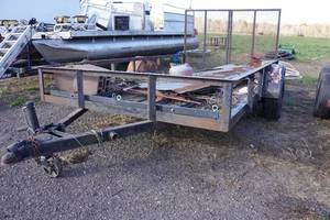 lot 11 image: Small Utility Trailer with Ramp - 77 x 12 - For Parts