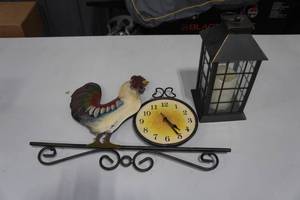 lot 113 image: Rooster Clock with Lantern