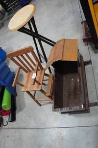 lot 214 image: Doll High Chair and Cradle with Stool