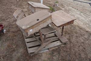 lot 297 image: Vintage School Desks