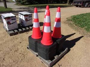 lot 70 image: 50- 30 Tall Traffic Cones. (UNUSED)