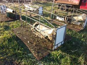 lot 93 image: 2- 5 x 7 Hog Farrowing Crates