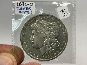 lot 35 image: 1891-O Morgan Silver Dollar