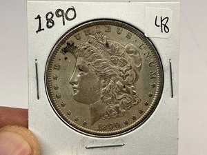 lot 48 image: 1890 Morgan Silver Dollar