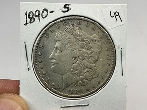 lot 49 image: 1890-S Morgan Silver Dollar