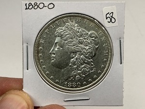 lot 58 image: 1880-O Morgan Silver Dollar