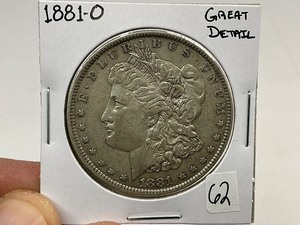 lot 62 image: 1881-O Morgan Silver Dollar