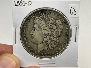 lot 63 image: 1881-O Morgan Silver Dollar