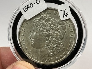 lot 76 image: 1890-O Morgan Silver Dollar