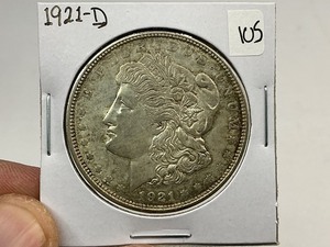 lot 105 image: 1921-D Morgan Silver Dollar