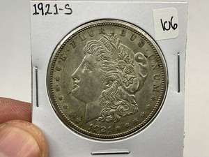 lot 106 image: 1921-S Morgan Silver Dollar
