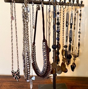 lot 45D image: Assorted Fashion and Sterling Necklace Lot with Various Designs