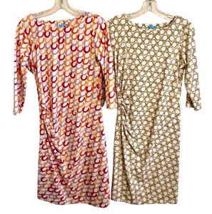 lot 60D image: UL - Set of 2 J. McLaughlin Womens Print Ruched Dresses Size Small