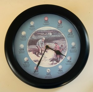 lot 37C image: SR - 12-Inch Golf History Wall Clock with Illustrated Timeline