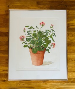 lot 64C image: LR - Framed Charlotte Ann Meckley Botanical Print Cranesbill Geranium