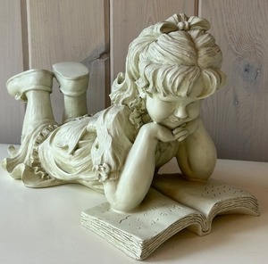lot 65C image: SR - Large Resin Sculpture of Girl Reading Book