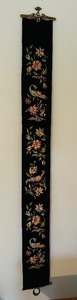 lot 90CC image: ULO - Vintage Needlepoint Bell Pull with Bird and Floral Motif